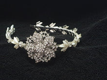 Load image into Gallery viewer, Flapper 1920s Headpiece, Rhinestone crystal flapper headpiece, Flapper headband 1930's, Great Gatsby wedding accessory.