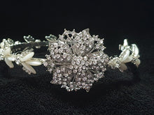 Load image into Gallery viewer, Flapper 1920s Headpiece, Rhinestone crystal flapper headpiece, Flapper headband 1930's, Great Gatsby wedding accessory.