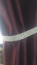 Load image into Gallery viewer, Curtain tie backs, Pair (x2) Of Diamante RHINESTONE Crystal stones , magnetic hold Backs for Curtains by Crystal wedding uk