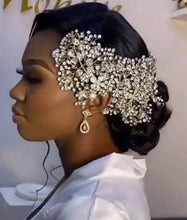 Load image into Gallery viewer, large Vintage  inspired crystal tiara hair band wrap  , hair piece by Crystal wedding uk
