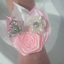 Load image into Gallery viewer, Wedding Boutonniere, wrist corsage.  broochbuttonhole , Wedding Buttonhole Pin for groom, usher, groomsman. by Crystal wedding uk