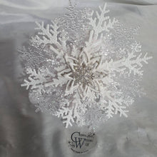 Load image into Gallery viewer, Snowflake bouquet for a Winter wedding bridesmaid by Crystal wedding uk