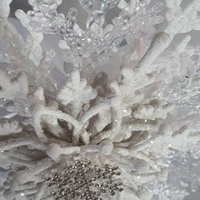 Load image into Gallery viewer, Snowflake bouquet for a Winter wedding bridesmaid by Crystal wedding uk
