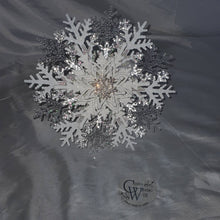 Load image into Gallery viewer, Snowflake bouquet for a Winter wedding bridesmaid by Crystal wedding uk