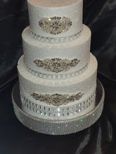 Load image into Gallery viewer, Rhinestone Diamante cake stand   YES -Contains REAL stones! by Crystal wedding uk

