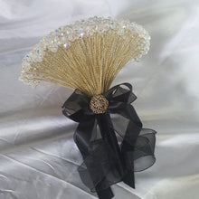 Load image into Gallery viewer, Crystal cascade bouquet, Brides wire bead jewel bouquet. rose gold. silver or Gold by Crystal wedding uk