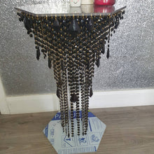 Load image into Gallery viewer, Crystal chandelier side table - tall console. Occasional table, Custom table furniture. MANY COLOUR OPTIONS by Crystal wedding uk