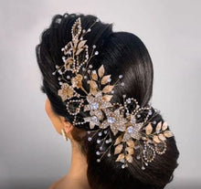 Load image into Gallery viewer, large Vintage  inspired crystal tiara hair band wrap  , hair piece by Crystal wedding uk