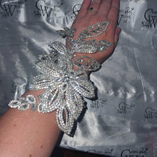 Load image into Gallery viewer, Crystal Wedding corsage Bracelet Jewellery Crystalflower Wedding Bride Cuff  by Crystal wedding uk