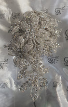 Load image into Gallery viewer, Luxury Diamante bouquet brooch Jewel rhinestone crystal wedding bouquet Crystal Bridal Bouquet, cascade Jewel bouquet by Crystal wedding uk