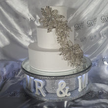 Load image into Gallery viewer, Cake brooch, crystal rhinestone cake decoration - Silver cake jewelery by Crystal wedding uk
