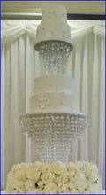 Load image into Gallery viewer, Crystal cake stand, 2 tier set ,10" & 16" CHANDELIER DESIGN Faux crystal by Crystal wedding uk