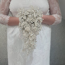 Load image into Gallery viewer, Luxury Diamante bouquet brooch Jewel rhinestone crystal wedding bouquet Crystal Bridal Bouquet, cascade Jewel bouquet by Crystal wedding uk
