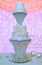Load image into Gallery viewer, Crystal cake stand, 2 tier set ,10" & 16" CHANDELIER DESIGN Faux crystal by Crystal wedding uk