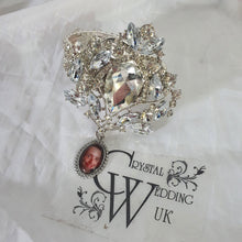 Load image into Gallery viewer, Photo Wedding  charm corsage, Personalised corsage, wrist corsage, Silver brooch photo, Wedding bracelet by Crystal wedding uk