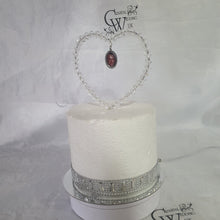 Load image into Gallery viewer, Photo Crystal heart cake topper by Crystal wedding uk