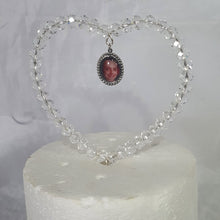 Load image into Gallery viewer, Photo Crystal heart cake topper by Crystal wedding uk
