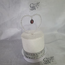 Load image into Gallery viewer, Photo Crystal heart cake topper by Crystal wedding uk