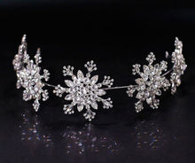 Load image into Gallery viewer, Crystal Snowflake Headpiece, Luxury Crystal Snowflake Hairband  Bridal Tiaras  for a Winter or Christmas Wedding by Crystal wedding uk