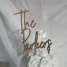 Load image into Gallery viewer, Stunning Swarovski Crystal elements wedding Cake toppers 6&#39;&#39; in any Letter, monogram wedding cake topper, gold rhinestone bling cake topper
