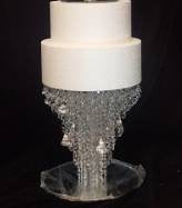 Load image into Gallery viewer, Chandelier cake stand 14"  + led's ightd by Crystal wedding uk