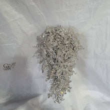 Load image into Gallery viewer, Diamante bouquet brooch Jewel rhinestone crystal wedding bouquet Crystal Bridal Bouquet, bling cascade Jewel bouquet by Crystal wedding uk
