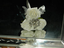 Load image into Gallery viewer, Rose and Crystal brooch flower girl wand