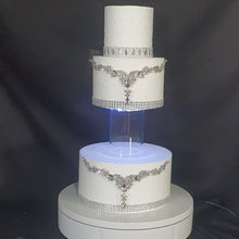 Load image into Gallery viewer, LED cake separator, Light up wedding cake divider, cake spacer by Crystal wedding uk
