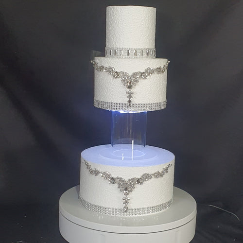 LED cake separator, Light up wedding cake divider, cake spacer by Crystal wedding uk