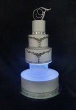 Load image into Gallery viewer, LED cake separator, diffused/ frosted Light up wedding cake divider, cake spacer by Crystal wedding uk
