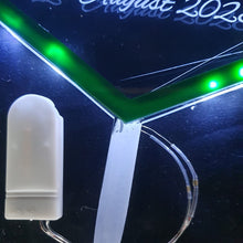 Load image into Gallery viewer, LED Wedding Cake topper - Hexagonal shape design, Engraved Acrylic light-up by Crystal wedding uk