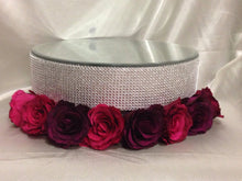 Load image into Gallery viewer, Wedding cake stand, Rose &amp; rhinestone design cake, Premium glass crystal rhinestones.
