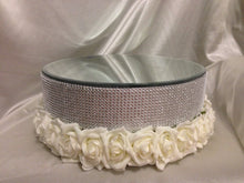 Load image into Gallery viewer, Wedding cake stand, Rose & rhinestone design cake, Premium glass crystal rhinestones.