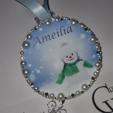 Load image into Gallery viewer, Personalised Christmas bauble, tree Decoration. first name hanging tree decor By Crystal Wedding UK
