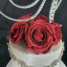 Load image into Gallery viewer, Crystal letter 6&quot; and rose topper A-Z custom- many colours by Crystal wedding uk
