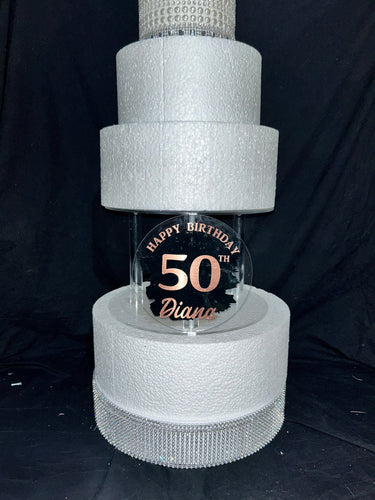 Personalised Cake stand, [ Acrylic cake separator [Wedding. Birthday cake stand by Crystal wedding uk