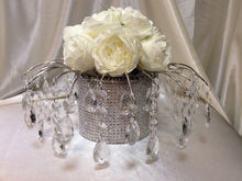 Load image into Gallery viewer, Rose and crystal effect chandelier style wedding cake topper