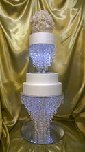 Load image into Gallery viewer, Crystal cake stand, 2 tier set ,8" & 12" CHANDELIER DESIGN Faux crystal by Crystal wedding uk