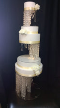 Load image into Gallery viewer, Crystal cake stand +  separators with LED Lights,  side bar Illusion by Crystal wedding uk
