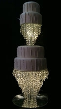 Load image into Gallery viewer, Crystal cake stand, 2 tier set ,6" & 12" CHANDELIER DESIGN Faux crystal by Crystal wedding uk