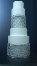 Load image into Gallery viewer, Faux Crystal Diamante wedding cake stand set of 2 with lights