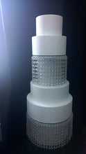 Load image into Gallery viewer, Faux Crystal Diamante wedding cake stand set of 2 with lights