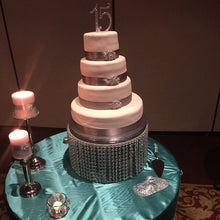 Load image into Gallery viewer, Crystal cake stand, Real glass beads chandelier style by Crystal wedding uk