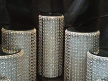 Load image into Gallery viewer, set of 7 Crystal cake stands ascending style design wedding cake stands by Crystal wedding uk