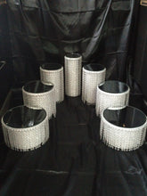 Load image into Gallery viewer, Crystal cake stands, set of 7, cascading design wedding cake stands