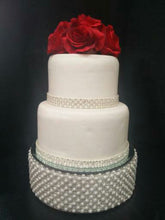 Load image into Gallery viewer, Large Pearl & real rhinestone design cake stand- round or square all sizes