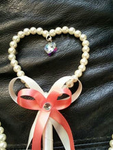 Load image into Gallery viewer, ivory Pearl heart flower girl wand, bridesmaid wand. by Crystal wedding uk