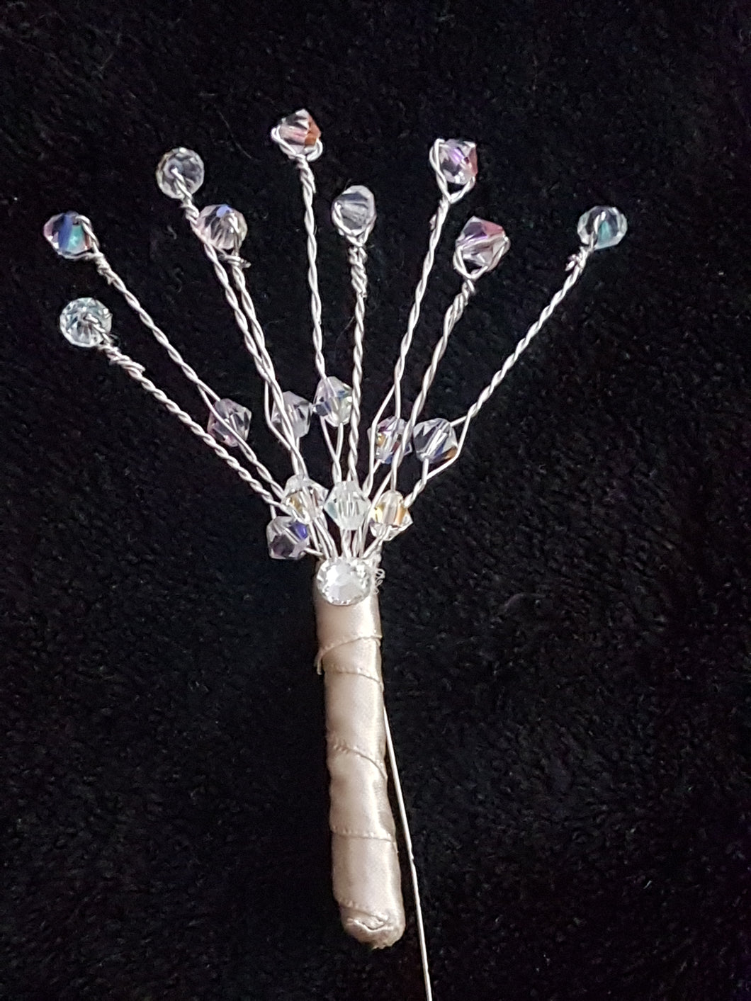 Crystal bouquet 'Fountain fall' wedding bouquet SILVER, GOLD or ROSEGOLD ,Double fullness. by Crystal wedding uk
