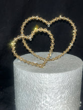 Load image into Gallery viewer, Crystal love heart cake topper by Crystal wedding uk
