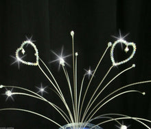 Load image into Gallery viewer, Heart spray Cake topper AB Glass crystal beads by Crystal wedding uk
